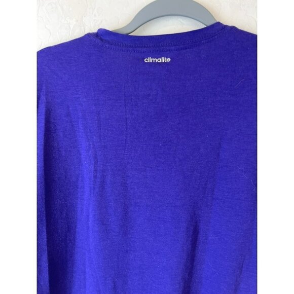 Unisex Purple Adidas Short Sleeve Sz L Climalite Short Sleeve Crewneck Tee - Picture 5 of 6